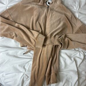 Charlotte Russe Tan Velour Tracksuit